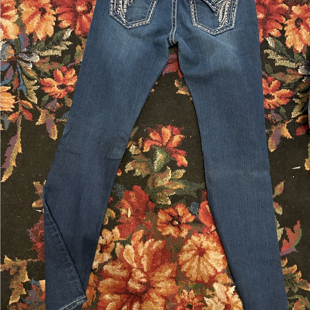 Miss Me Blue jeans with bling and Stitching